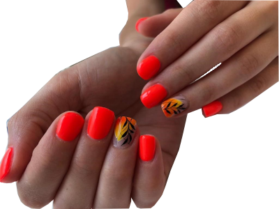 Unghie decorate color arancione Nail art lecco